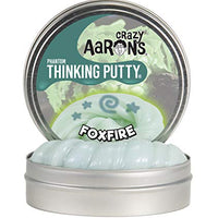 Crazy Aaron's Thinking Putty 4" Tin (3.2 oz) Foxfire - Includes Glow Charger - Never Dries Out