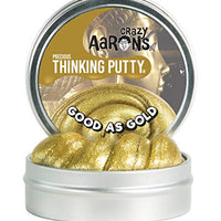 Crazy Aaron's Thinking Putty (1.6 oz) Precious Metals - Good as Gold - Soft Texture, Never Dries Out