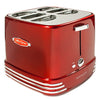 Nostalgia RHDT800RETRORED Four Dogs & Buns Pop-Up Toaster, 4-Hot Dogs, Retro Red