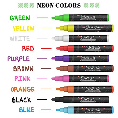 Liquid Chalk Markers For Dry Erase Boards Bold 6Mm Vibrant Color, Dry Erase  Marker Pens Reversible