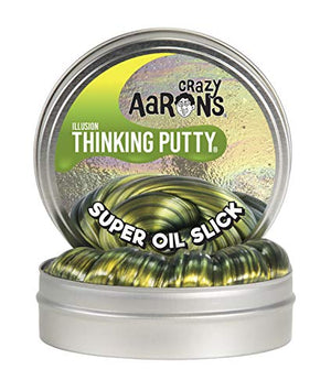 Crazy Aaron's Thinking Putty 4" Tin 3.2 oz Super Oil Slick - Multi-Color Metallic - Never Dries Out