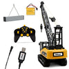 Top Race 15 Channel Remote Control Crane, Proffesional Series, 1:14 Scale - Battery Powered RC Construction Toy Crane with Heavy Metal Hook (TR-214)