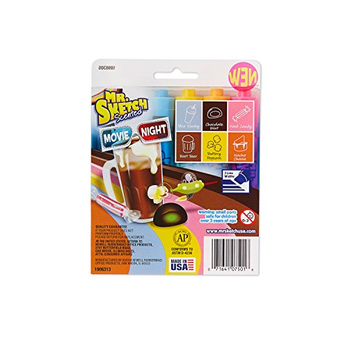 Mr. Sketch 1898305 Scented Markers, Chisel-Tip, Movie Night Colors