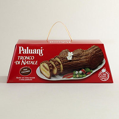 Paluani Tronco Di Natale Log Cake Filled with Hazelnut Creme and Custard, 750g, Italy
