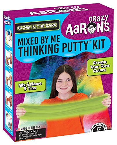 Crazy Aaron's Thinking Putty for Kids - DIY Special Effects Putty Kit - Glow-in-The-Dark, Sparkle, Heat-Sensitive - Includes Colored Pencils and Instructional Mat - Never Dries Out