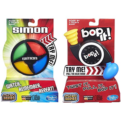 Simon Micro Series Game + Bop It Micro Series Game – Bundle of 2 Games