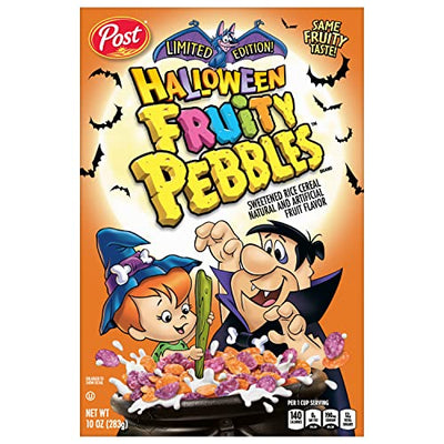 NEW Post Halloween Fruity PEBBLES kids breakfast cereal, 10 oz