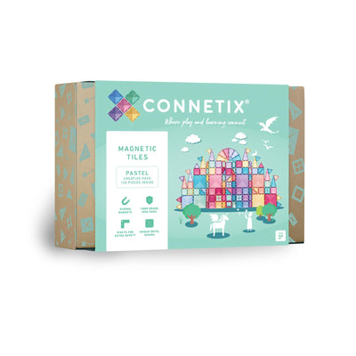 CONNETIX Magnetic Tiles Pastel Creative Pack, 120 Pieces