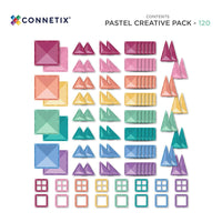 CONNETIX Magnetic Tiles Pastel Creative Pack, 120 Pieces
