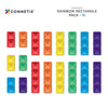 CONNETIX Rainbow Rectangle Pack, 18 Pieces