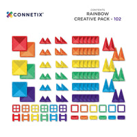 CONNETIX Magnetic Tiles Rainbow Creative Pack,102 Pieces
