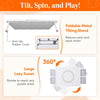 Lifewit 1500 Pieces 2-in-1 Rotating & Tilting Puzzle Board with Divided Drawers, Felt Mat, Protective Cover, Portable Jigsaw Puzzle Table with Handle, Felt Trays, Ideal Gift, 33.3" x 25.4", White