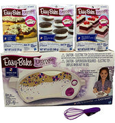 Easy Bake Oven Easy Bake Ultimate Oven Bundle Baking Star Edition + Larger Size 13.8 Oz. 3-Pack Refill Mixes (Pizza, Whoopie Pies and Red Velvet & Strawberry Cakes) + Mini Whisk