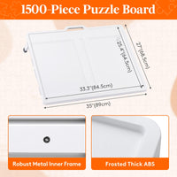 Lifewit 1500 Pieces 2-in-1 Rotating & Tilting Puzzle Board with Divided Drawers, Felt Mat, Protective Cover, Portable Jigsaw Puzzle Table with Handle, Felt Trays, Ideal Gift, 33.3" x 25.4", White