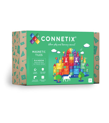 CONNETIX Magnetic Tiles Rainbow Creative Pack,102 Pieces