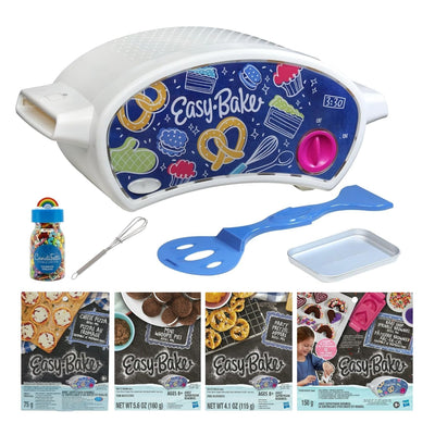 Ultimate Easy Bake Oven Baking Bundle - Oven, Cookie, Pretzel, Pizza Mixes + Sprinkles & Whisk for Kids 8+