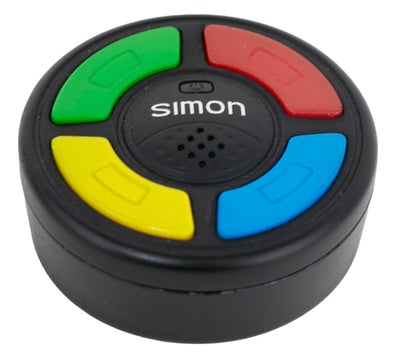 World's Smallest Simon – Exact replica of The original electronic memory game - Only 2 inches in diameter, featuring four color window buttons and authentic tonal sounds - Recommended for ages 6+