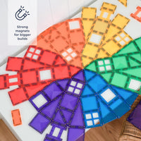 CONNETIX Magnetic Tiles Rainbow Creative Pack,102 Pieces