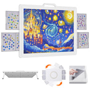 Lifewit 1500 Pieces 2-in-1 Rotating & Tilting Puzzle Board with Divided Drawers, Felt Mat, Protective Cover, Portable Jigsaw Puzzle Table with Handle, Felt Trays, Ideal Gift, 33.3" x 25.4", White