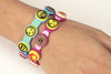 Emoji Icons Bracelet, Black/Purple/Blue, 3-Pack