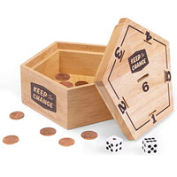 GoSports Keep The Change - Tabletop Coin Drop Dice Game for Kids & Adults, Includes 2 Dice and Game Rules