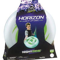 NightZone Horizon Light Up Disc by Toysmith - Flying Disk Toy with LED Lights for Outdoor Active Play Sport of Catch - A Great Gift for Kids & Teens, Boys & Girls