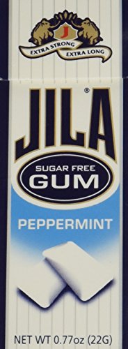 Jila, Sugar Free Peppermint Gum, 12 - .8 Ounce Packs