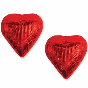 Red Foiled Gourmet Creamy Milk Chocolate Hearts 1 Pound Box - Oh! Nuts