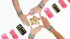 Emoji Icons Bracelet, Black/Purple/Blue, 3-Pack