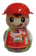 Uno Fruit Jelly Mixed Natural Fruit with Coconut Fruit Chunk in Coin Bank Red