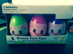 Easter Day Bunny Face Eggs Wih Powder Candy (Pack of 3)