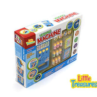 Little Treasures My own Vending Machine Toy 16pcs Set Including Machine, juices, and Coins to Put in. Also has Lighting and Sound Effects, Battery Operated, for Kids Ages 3+