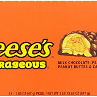 REESE'S Nutrageous Chocolate Peanut Butter Candy Bar (Pack of 18)