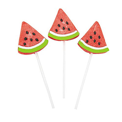 Fun Express - Frosted Watermelon Wedge Sucker - Edibles - Sucker & Pop - Suckers & Lollipops - 12 Pieces