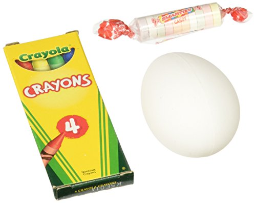 Crayola Scribble Eggs Color and Fill Egg Hunt, 4 Crayons, 10 Eggs, 10 Smarties Candy Rolls