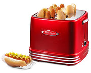 Nostalgia RHDT800RETRORED Four Dogs & Buns Pop-Up Toaster, 4-Hot Dogs, Retro Red