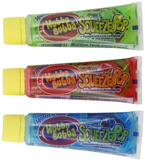 Hubba Bubba Squeeze Pop Sour Lollipops, 4 Ounce (Pack of 18)