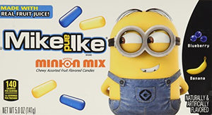 Mike and Ike Minion Mix Blueberry Banana Fruit Chewy Candy Theater Box