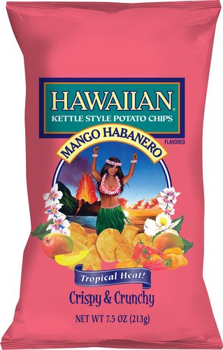 Hawaiian, Kettle Style Potato Chips, Mango Habanero, 7.5oz Bag (Pack of 3)