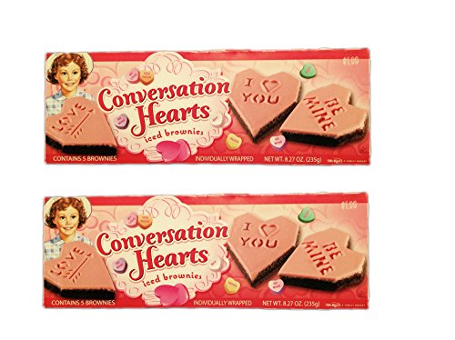 Little Debbie Valentine Conversation Hearts Iced Brownies 2 Boxes of 5 Brownies