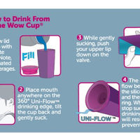 Wow Cup for Kids Original 360 Sippy Cup, Purple with Pnk Lid, 9 oz