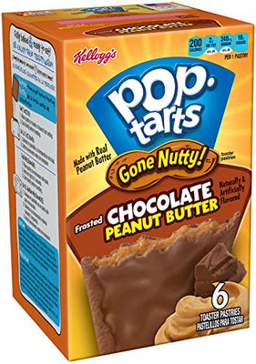 Pop-Tarts Gone Nutty!, Breakfast Toaster Pastries, Frosted Chocolate Peanut Butter, 10.5 oz (6 Count)