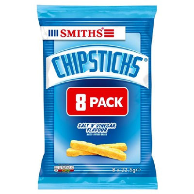 Walkers Chipsticks Salt & Vinegar Snacks 8 x 23g