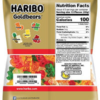 Haribo Gummi Candy, Original Gold-Bears, 5-Ounce Bags (Pack of 12)