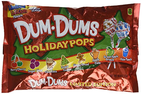 Dum-Dums Holiday Pops, 44 Pops; 8 Flavors: Sugar Cookie, Gingerbread, Apple Cider, etc.