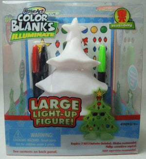 RoseArt Color Blanks 6" Illuminate Light-Up Figure Holiday Edition ~ Christmas Tree (49093)