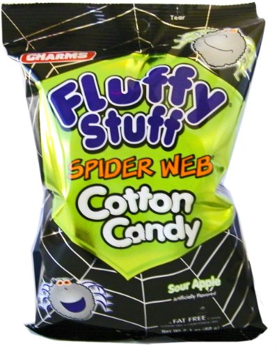 Charms Fluffy Stuff Spider Web Sour Apple Cotton Candy