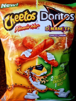 Cheetos Flamin Hot and Doritos Dinamita Chile Limon 8.0 oz by Frito Lay