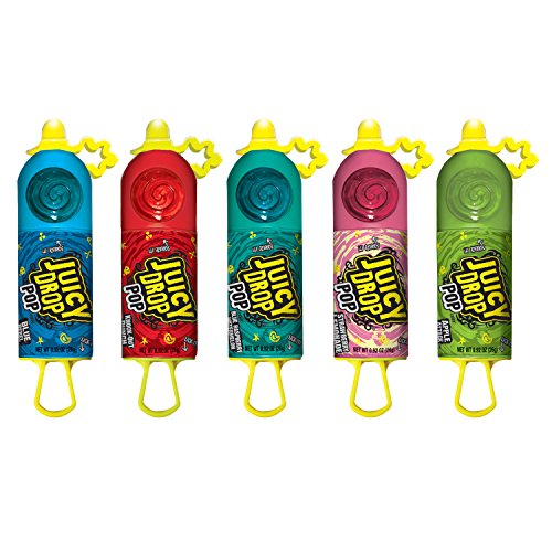 Juicy Drop Pop Sweet Lollipops Candy with Sour Liquid, Assorted Flavors Variety Pack (Pack of 21)