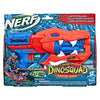 NERF DinoSquad Raptor-Slash Dart Blaster, 6-Dart Rotating Drum, Slam Fire Action, 6 Official Elite Darts, Velociraptor Dinosaur Design